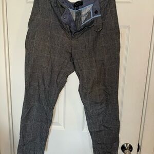 Banana Republic Men's Charcoal Checkered Pants